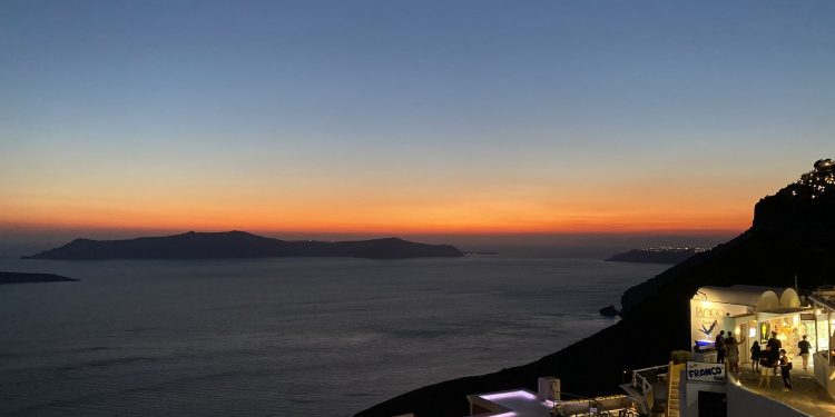 Sunset view in Santorini